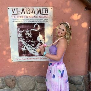 SHEIN Daisy Mesh Sheer Bustier Style Purple Rapunzel Daisy Sunflower Crop Top